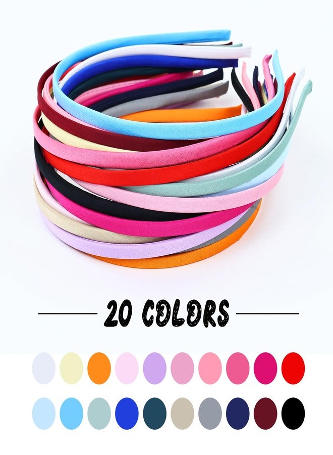 Cinaci 40 Pieces in 20 Colors Colorful 6mm Thin Skinny Stain Covered Metal Headbands Simple Plain DIY Craft Hair Bands Accessories for Women Girls Teens Kids Toddlers - Image 4