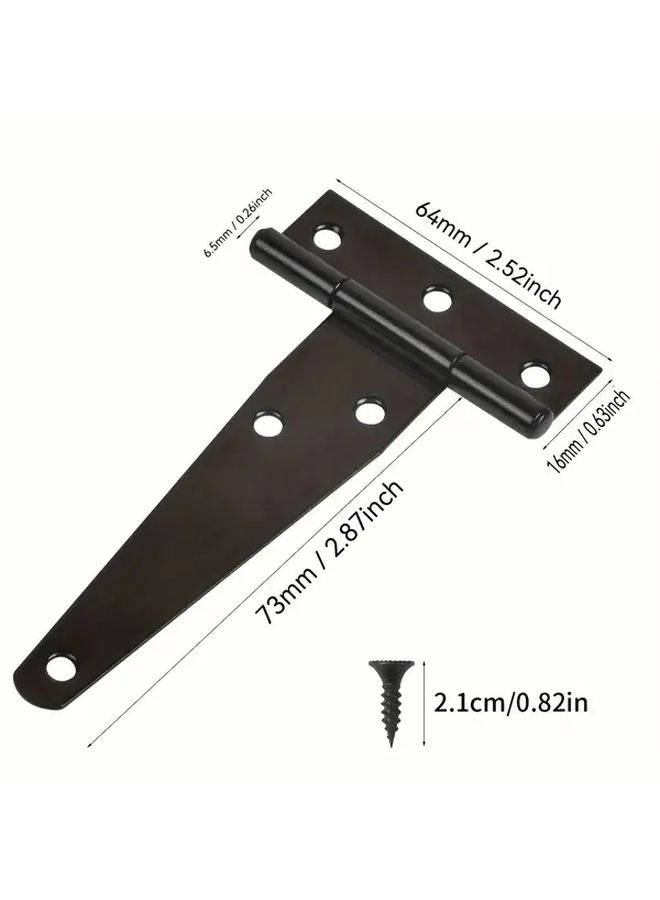 28Pcs Heavy Duty Black T Hinges With Screws Rustproof Durable For Shed Barn Gate Doors - Image 2