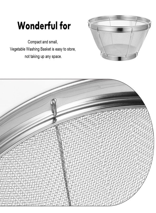 SHOWERORO Compact Stainless Steel Fine Mesh Strainer Versatile Vegetable Washing Basket Convenient Kitchen Colander for Rice Fruits More Easy to Store for Home Use - Image 3