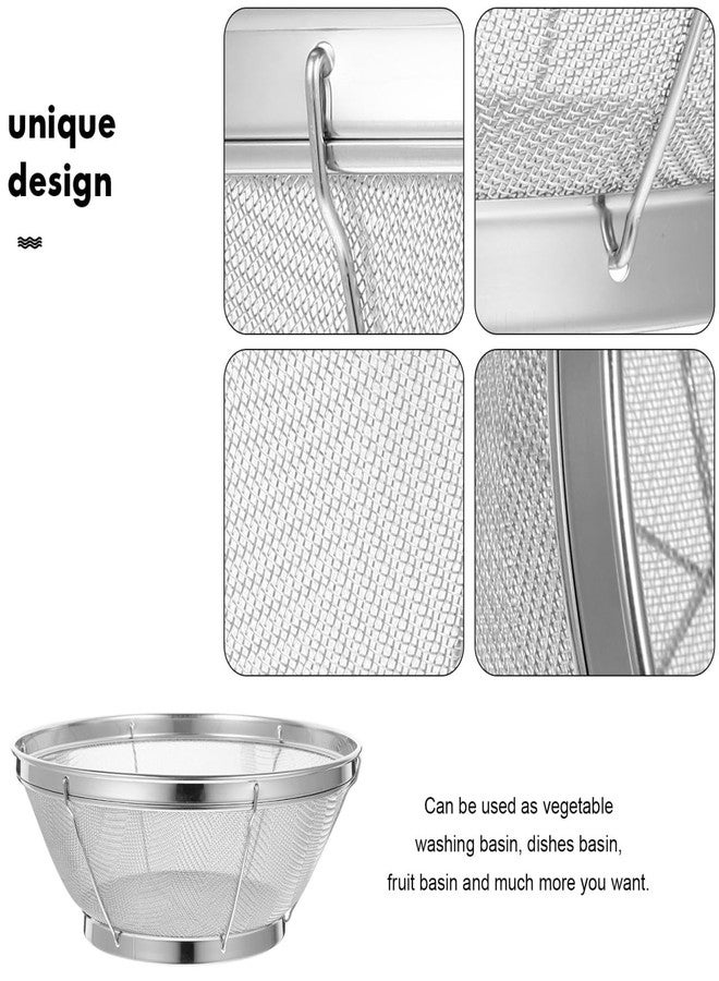 SHOWERORO Compact Stainless Steel Fine Mesh Strainer Versatile Vegetable Washing Basket Convenient Kitchen Colander for Rice Fruits More Easy to Store for Home Use - Image 4