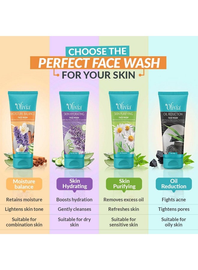 Olivia Moisture Balance Face Wash With Aloe Vera Licorice And Cinnamon Extracts Gentle Skin Cleanser For Dry To Normal Sensitive Skin Hydrating Face Wash Paraben Free 100Ml - Image 4