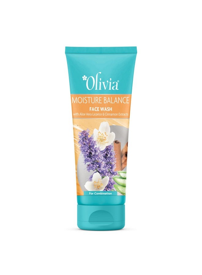 Olivia Moisture Balance Face Wash With Aloe Vera Licorice And Cinnamon Extracts Gentle Skin Cleanser For Dry To Normal Sensitive Skin Hydrating Face Wash Paraben Free 100Ml - Image 1
