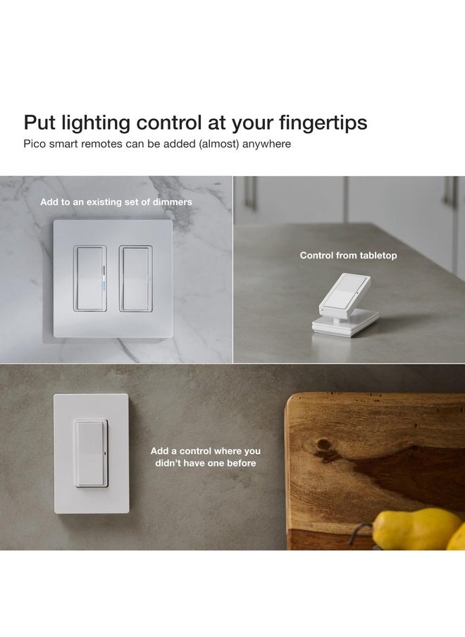 LUTRON Lutron Caseta Smart Lighting Diva Smart Dimmer Switch Kit, Pico Paddle Remote, and More, Works with Alexa, Apple Home, and The Google Home (Hub Required), 150W, No Neutral Required, DVRF-PKG1D-WH 