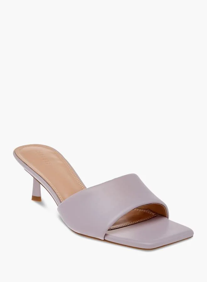 سيليست صنادل نسائية بكعب ستيليتو سهلة الارتداء بلون سادة