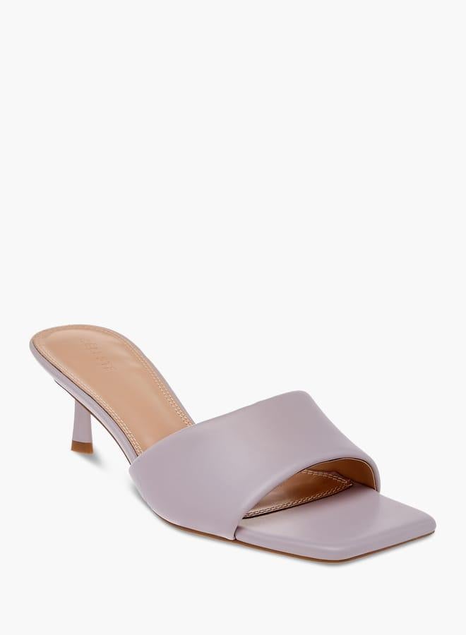 سيليست صنادل نسائية بكعب ستيليتو سهلة الارتداء بلون سادة - Image 1