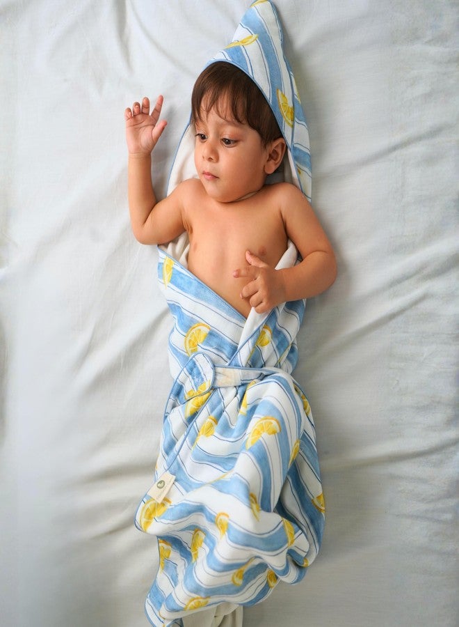 Cocoon Care Bamboo Muslin Cotton Premium 3-in-1 Baby Towel Wrap | Swaddle Wrap & Nursing Cover |3-Layer Ultra-Soft & Breathable Muslin | 35 x 35 Inch |Bluelemon - Image 2