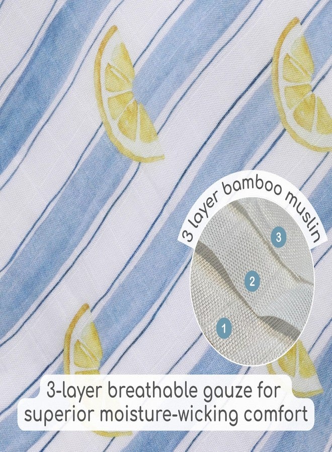 Cocoon Care Bamboo Muslin Cotton Premium 3-in-1 Baby Towel Wrap | Swaddle Wrap & Nursing Cover |3-Layer Ultra-Soft & Breathable Muslin | 35 x 35 Inch |Bluelemon - Image 4