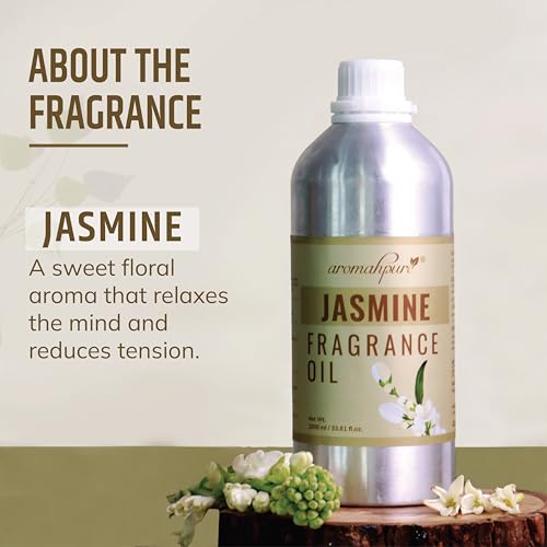 Aromahpure Jasmine Aroma Oil | 1 Liter Undiluted & Natural | Long-Lasting Scent for Aromatherapy, Candle & Soap Making, Diffusers, Room Freshener, Humidifier, Bathroom Revitalizer & Home Essentials - Image 2