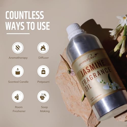 Aromahpure Jasmine Aroma Oil | 1 Liter Undiluted & Natural | Long-Lasting Scent for Aromatherapy, Candle & Soap Making, Diffusers, Room Freshener, Humidifier, Bathroom Revitalizer & Home Essentials - Image 3
