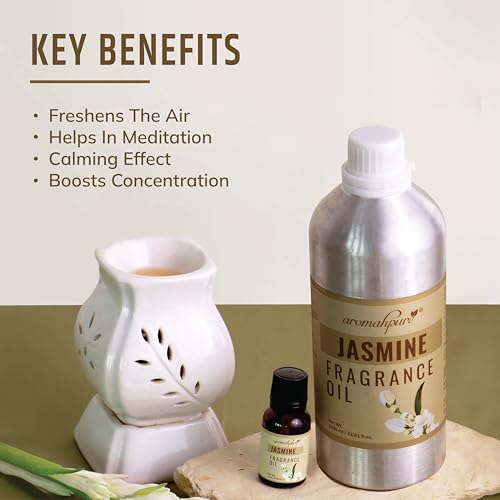 Aromahpure Jasmine Aroma Oil | 1 Liter Undiluted & Natural | Long-Lasting Scent for Aromatherapy, Candle & Soap Making, Diffusers, Room Freshener, Humidifier, Bathroom Revitalizer & Home Essentials - Image 4