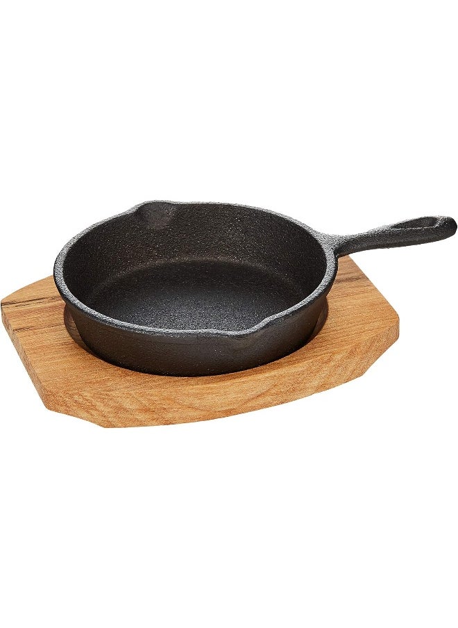 RAJ RAJ ROUND SIZZLER TRAY SINGLE HANDLE, 10 CM , BLACK, COST07 , 1 PC  - Image 1