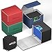 Mlikero 4 Pack Card Deck Box Commander Deck Box Holds 400 DoubleSleeved Cards with 4 Dividers Leather Magnetic Closure Card Box Fit for MTG TCG 4 Colors - Image 3