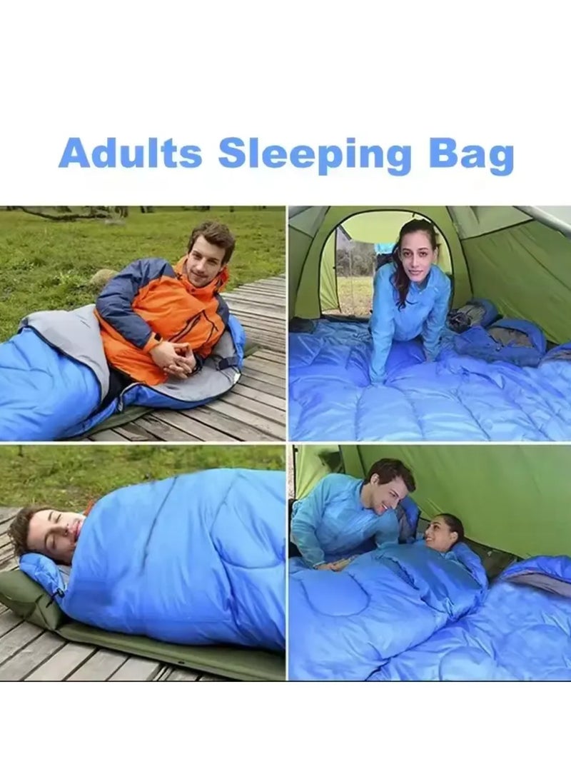Adult Kids Camping Sleeping Bag, Lightweight Portable Sleeping Bags Backpacking Indoor and Outdoor for Hiking Traveling with Storage Bag 10-25℃ Blue Color - Image 4