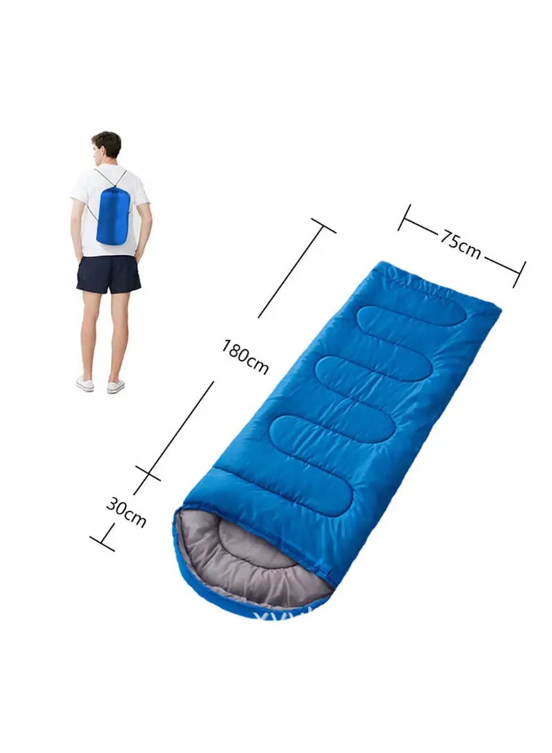 Adult Kids Camping Sleeping Bag, Lightweight Portable Sleeping Bags Backpacking Indoor and Outdoor for Hiking Traveling with Storage Bag 10-25℃ Blue Color - Image 1
