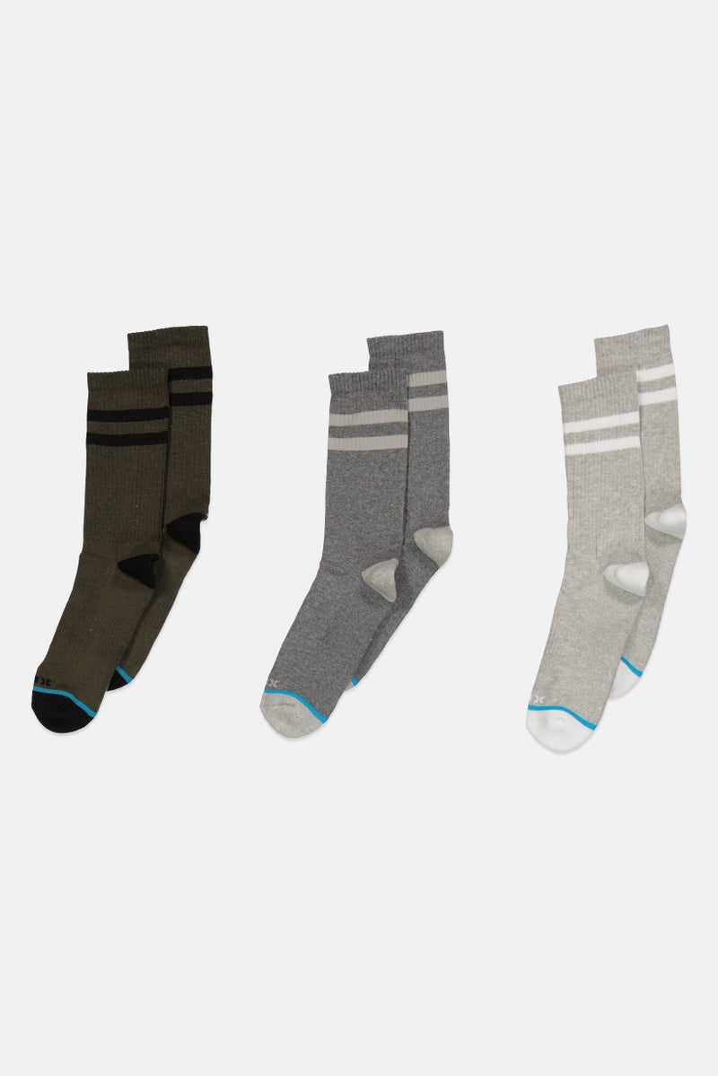 RBX Men 3 Pairs Brand Logo Hiking Socks, Multicolor  - Image 2