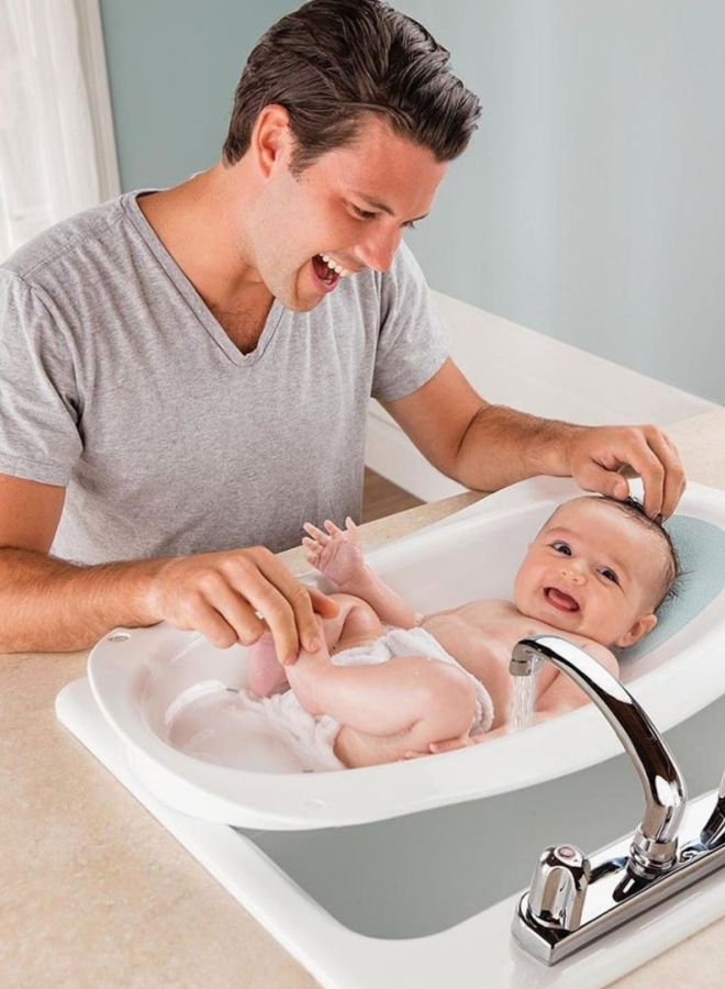 summer infant Bath Tub With Stepstool - White/Blue - Image 4