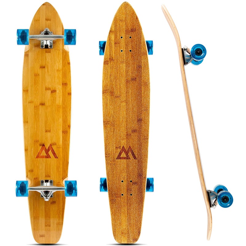 Magneto Kicktail Cruiser Longboard Skateboard - Adult Skate for Commuting & Carving - Smooth 78A Wheels for Cruiser Skateboard - Bamboo Longboard Construction with Maple Core - 44" x 9", Blue - Image 1