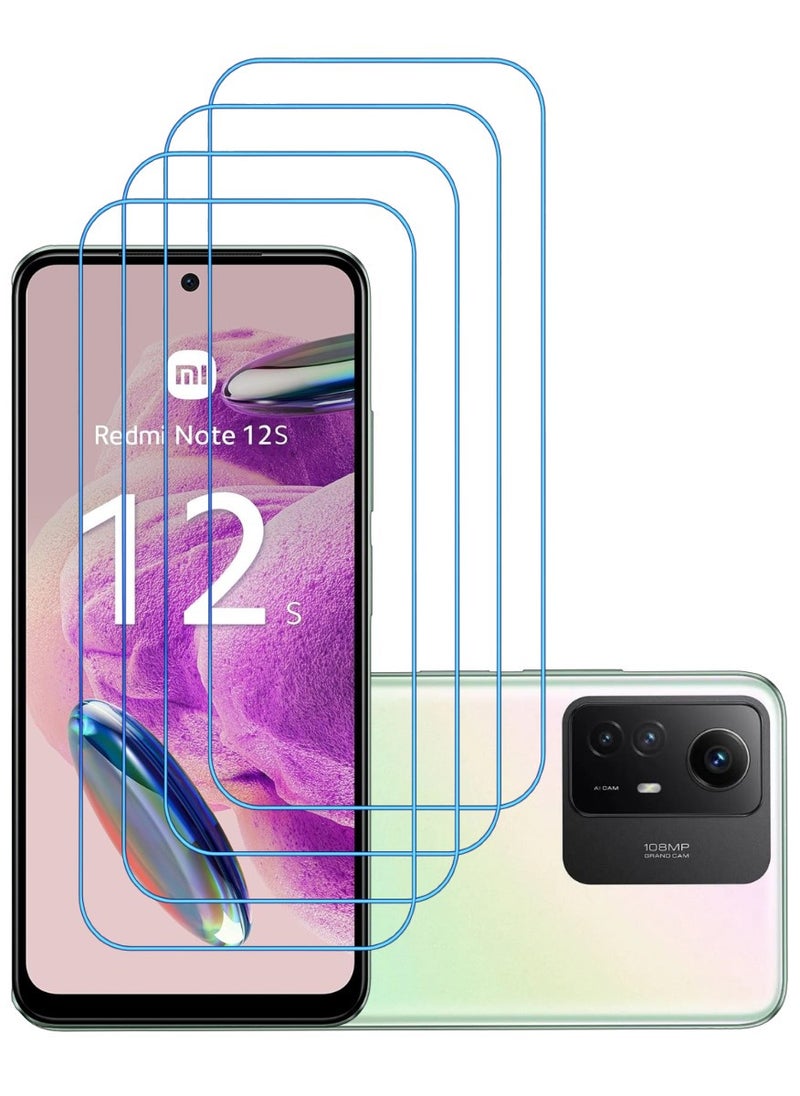 ACLIX 4 Pieces Antistatic ESD Dustproof Premium Quality High Definition Clear Tempered Glass Screen Protector Designed For Xiaomi Redmi Note 12S - Image 1