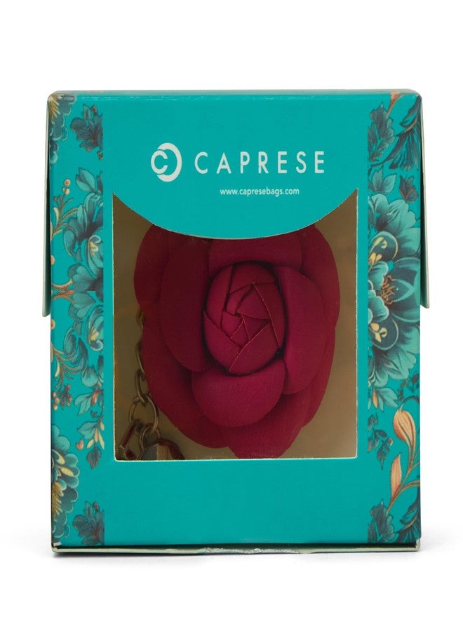 Caprese Rose Flower Purse Hook & Bag Charm for Handbags | 2-in-1 Detachable PU Floral Table Hanger & Beige Accessory | Holds up to 7 kg (Magenta) - Image 5