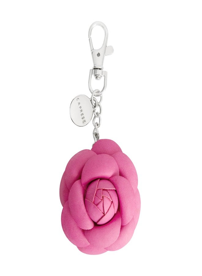 Caprese Rose Flower Purse Hook & Bag Charm for Handbags | 2-in-1 Detachable PU Floral Table Hanger & Beige Accessory | Holds up to 7 kg (Magenta) - Image 1