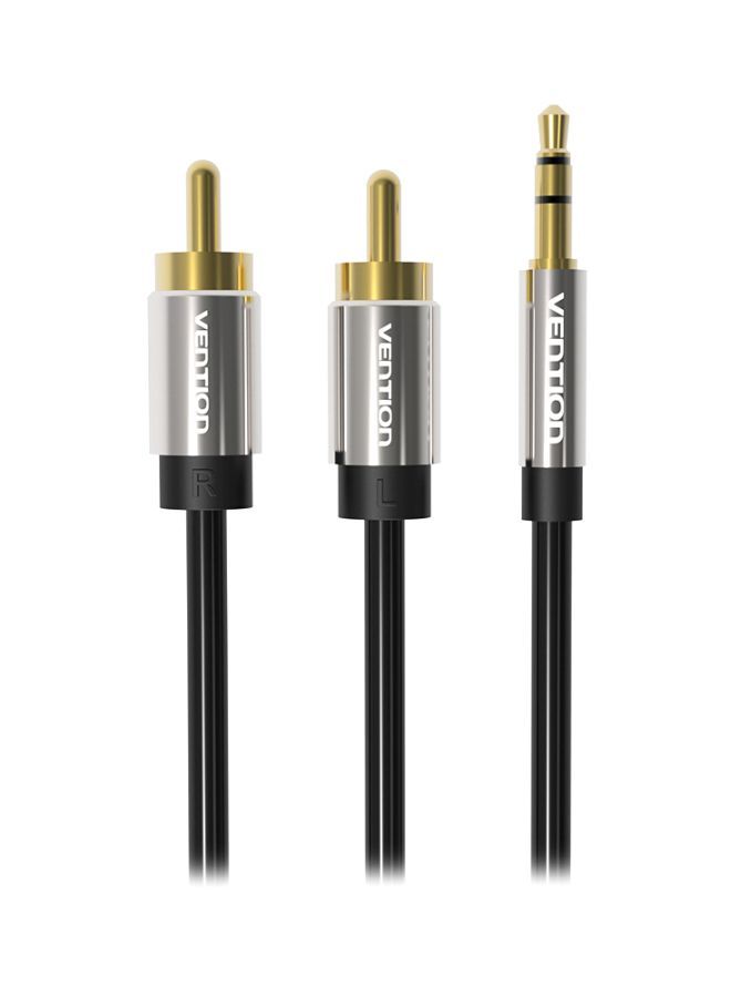 NIBEMINENT 3.5 mm To 2-Male RCA Adapter Cable Black/Silver/Gold - Image 1