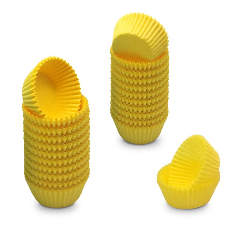 Mombake Yellow Mini Cupcake Liners Natural Greaseproof Paper Muffin Baking Cups 500Count