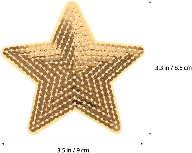 FAVOMOTO 10PCS Gold Star Iron on Patch, Sequin Embroidered Sewing Appliques Embellishments Embroidery Star Patches for Clothes Hats Jackets Backpacks Appliques Decor - Image 2