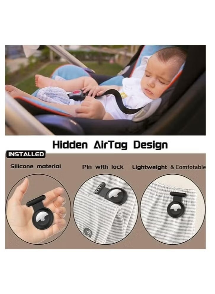 4 Pcs Hidden Silicone Protective AirTag Case ，Compatible with Apple AirTag with Invisible Pin Holder ，Anti Lost AirTag cover Suitable for Kids and Elderly - Image 4