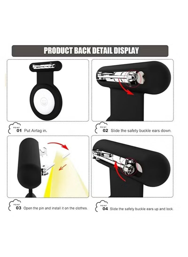 4 Pcs Hidden Silicone Protective AirTag Case ，Compatible with Apple AirTag with Invisible Pin Holder ，Anti Lost AirTag cover Suitable for Kids and Elderly - Image 3