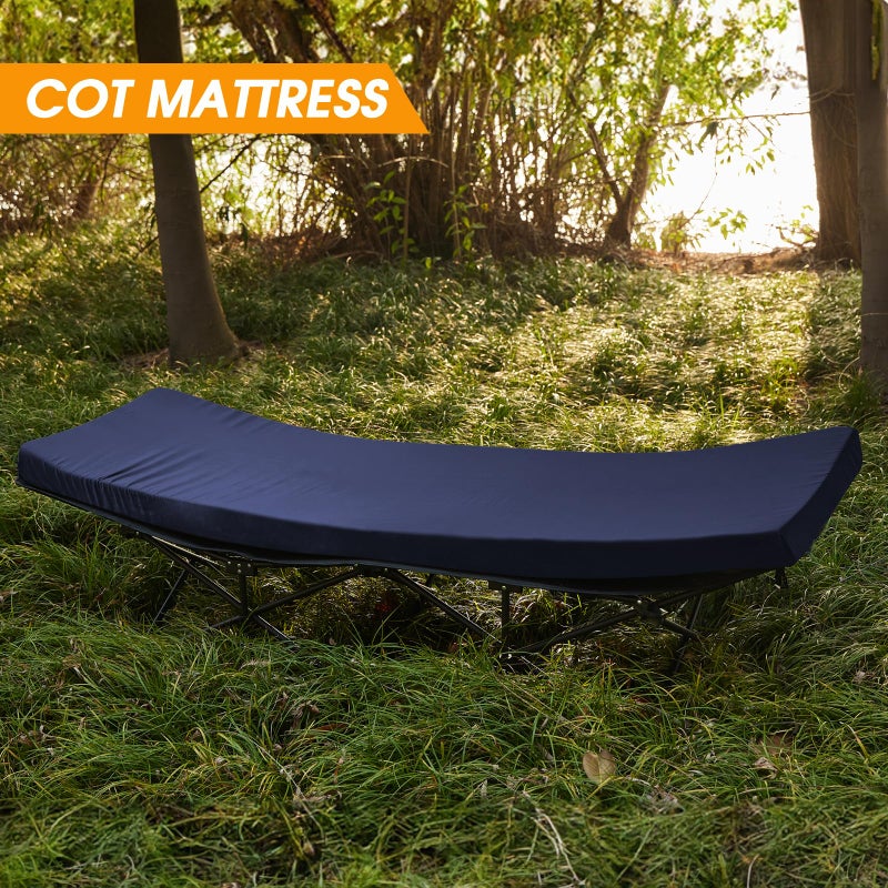 CYMULA Camping Cot Mattress 2in Memory Foam Sleeping Pad,Soft Warm Non-Slip Camping Mattress Topper with Retaining for Adults,Portable Roll up Pad for Travel(Dark blue75 x30) - Image 5