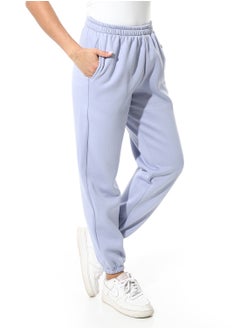 Andora Elastic Waist Fleeced Pants_Lavender  - Image 2