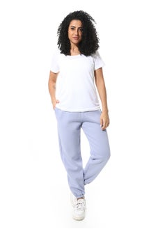 Andora Elastic Waist Fleeced Pants_Lavender  - Image 5
