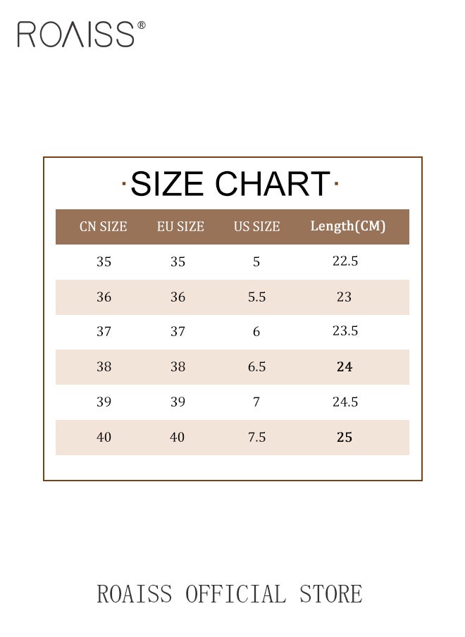 roaiss - Slip On Genuine Leather Single Shoes for Women Temperament Square Toe Chunky Heel Low Cut Shoes with Metal Buckle Decoaration Lightweight and Versatile Athlesiure Shoes - Image 1