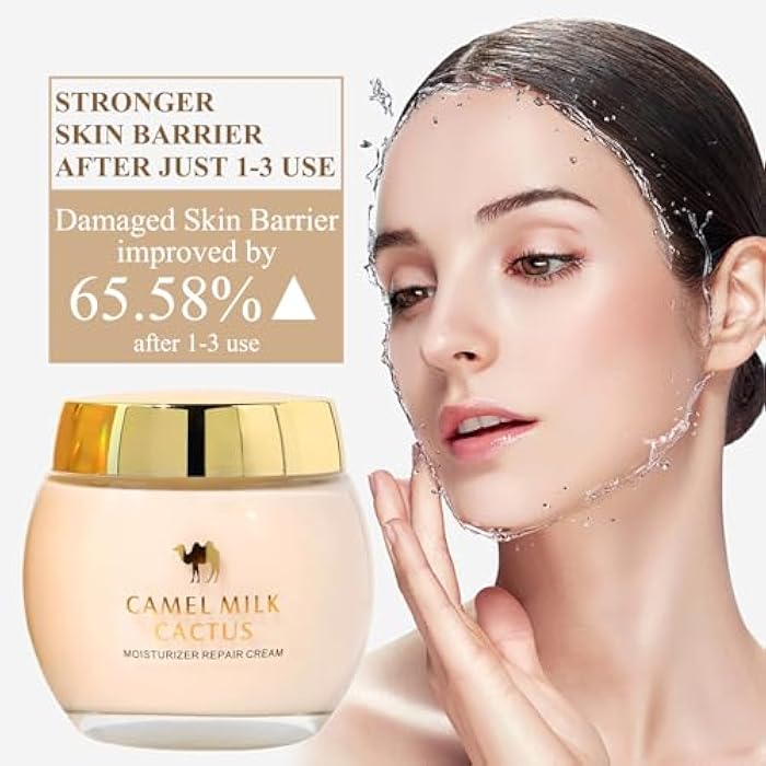 AOAO Camel Milk Cactus Moisturizing Repair Cream, Anti Wrinkle Moisturizer Face Cream for Dry & Combination Skin, Anti Aging, Dark Spot Remover for Face, Firms & Nourishes, Fast-absorbing | 130g/4.586oz - Image 3