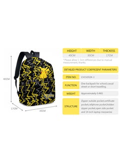 Pokemon Pikachu Cartoon Backpack Three-piece Student School Bag  - Image 2