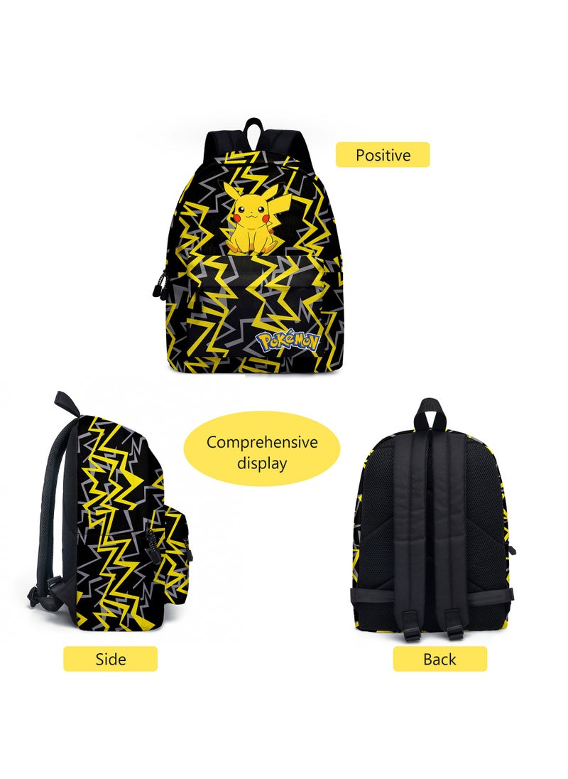 Pokemon Pikachu Cartoon Backpack Three-piece Student School Bag  - Image 3