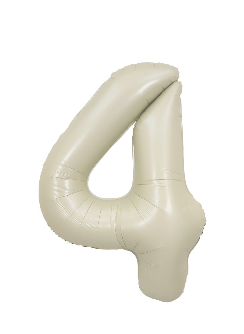 Party Zone Cream Foil Balloon Number 4 33" 