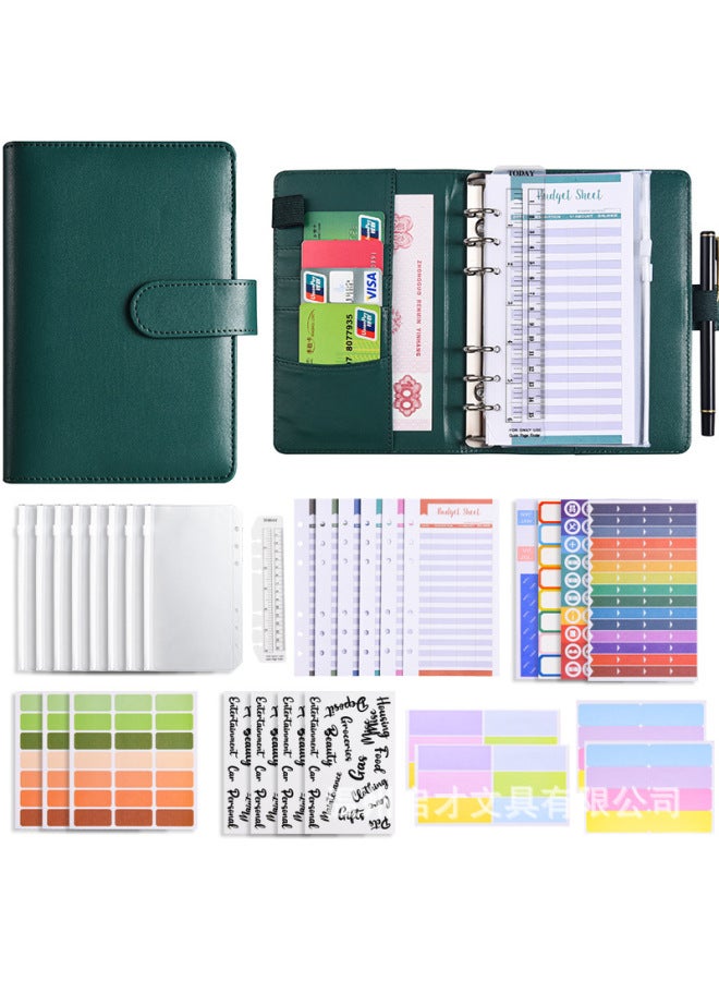 Start A6 Binder Creative Notebook Zipper Bag Macaron Pu Leather Loose-leaf Book Cash Budget Hand Book - Image 1