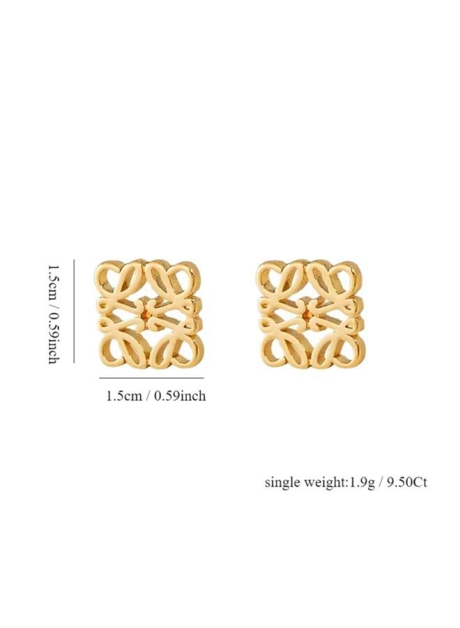 New Style French Retro Hollow Pattern Chanel Style Earrings Unique Design High-grade Light Luxury Earrings Earrings 