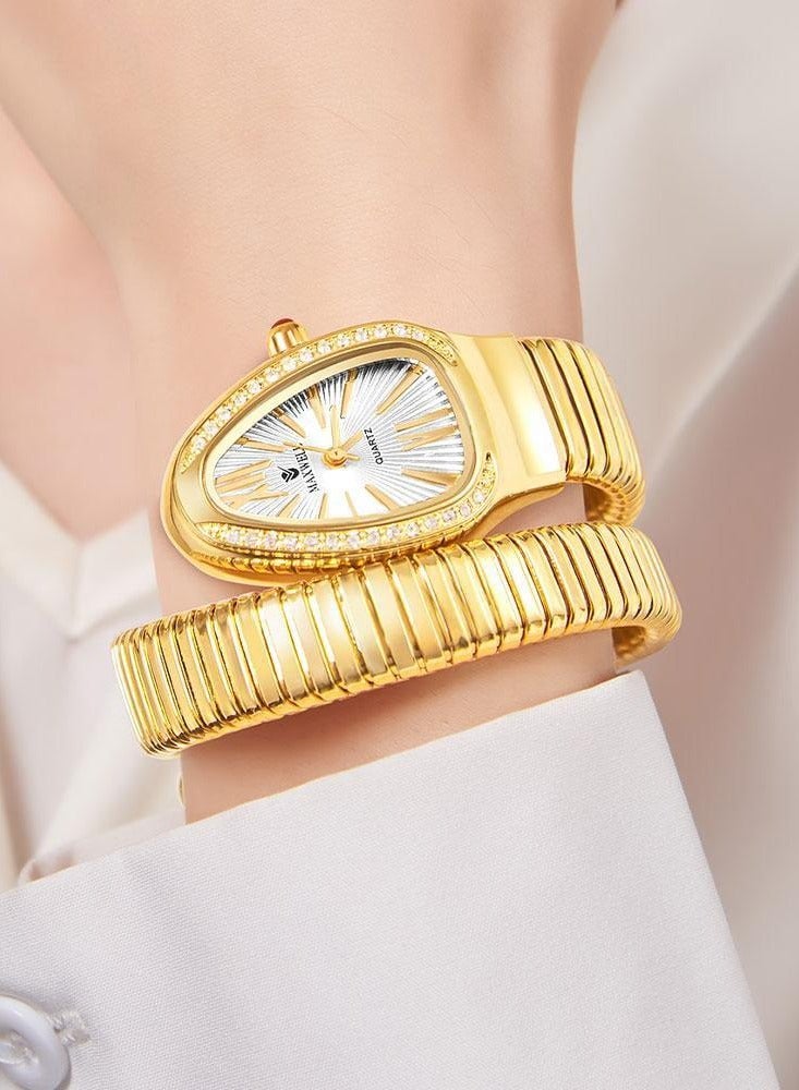 ماكسويل ساعه ماكسويل نسائي لون ذهبي ثعبان - Image 1