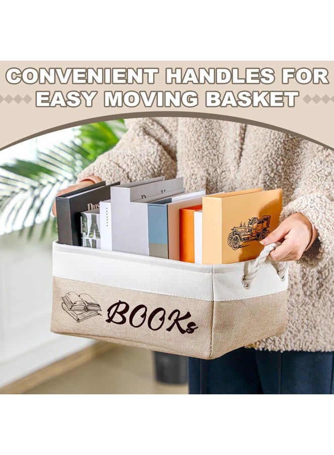 Marsui Book Lover Gifts Books themed Storage Basket Storage Bin Bookish Accessories Bookworm Gift for Club Members Student Teacher Reading Accessories - Image 4