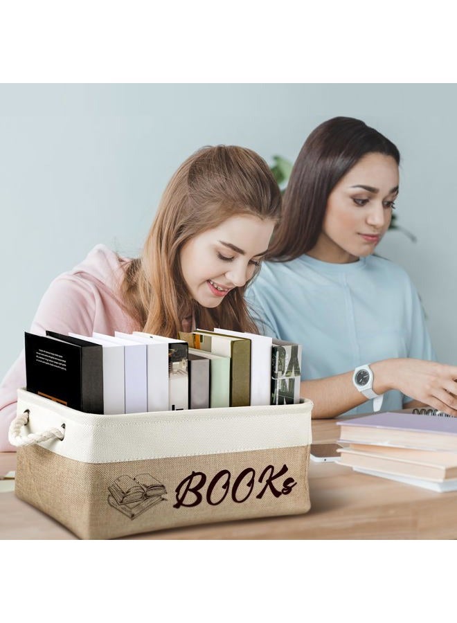 Marsui Book Lover Gifts Books themed Storage Basket Storage Bin Bookish Accessories Bookworm Gift for Club Members Student Teacher Reading Accessories - Image 5