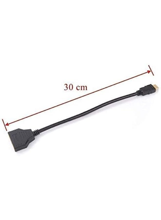 HDMI Male to Dual HDMI Female 1 to 2 Splitter Adapter Cable – HDMI Splitter for HDTV, Laptop, DVD, Projector – Support Signal One In, Two Out (Black) - Image 3