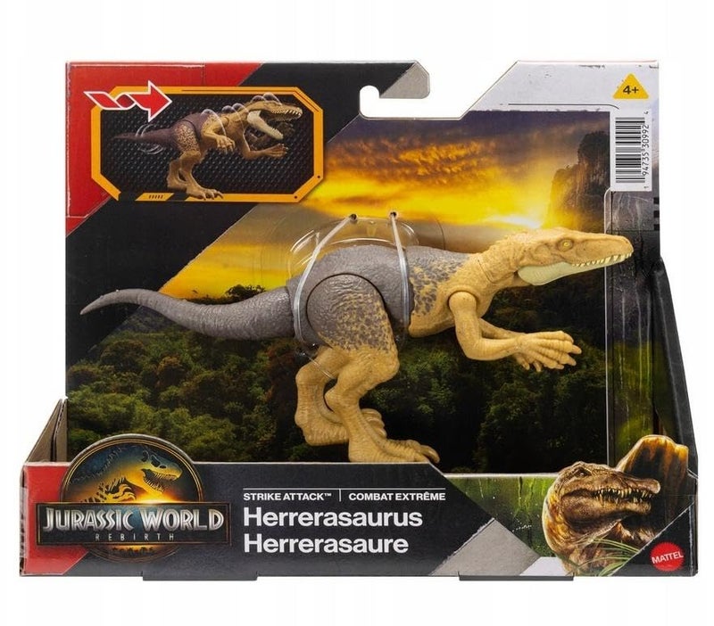 Jurassic World Rebirth Strike Attack Herrerasaurus Dinosaur Toy Single Strike Action Authentic Posable - Image 1