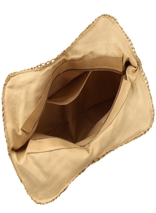Youjaree Womens Large Straw Tote Bag Handmade Woven Beach Shoulder Bag Top Handbag Purse for Summer, Brown - Image 5
