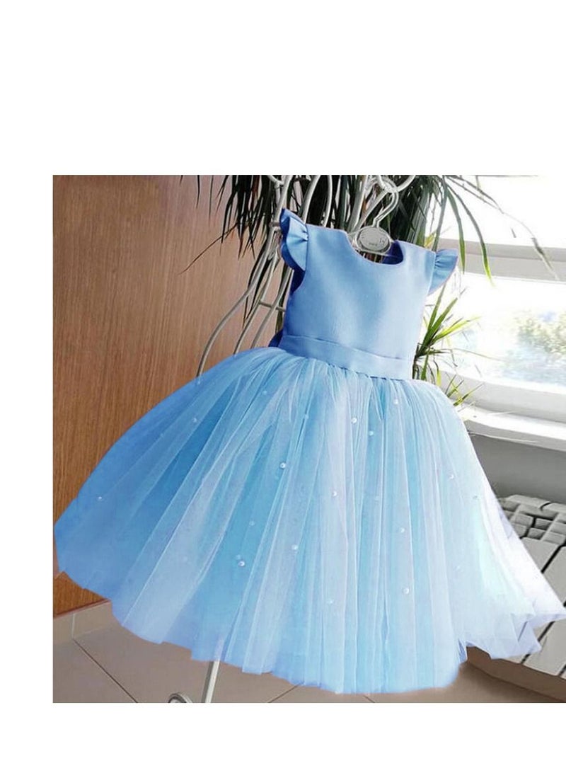 Loquat Fashionable Cute Girls Dresses Blue  - Image 1