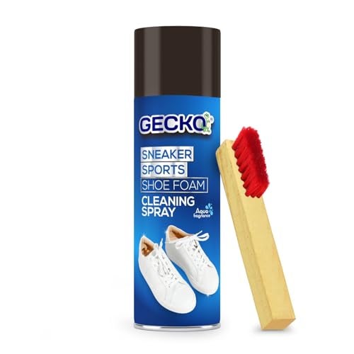 Gecko 200 ML Foam Based Cleaner Spray for Shoes, Sneaker Cleaner Spray/Loafers/Sneakers/Sports Shoes/White/Golf/Tennis/Canvas Shoes, Remove Dust/Dirt/Grass Stains/Mud - Image 1