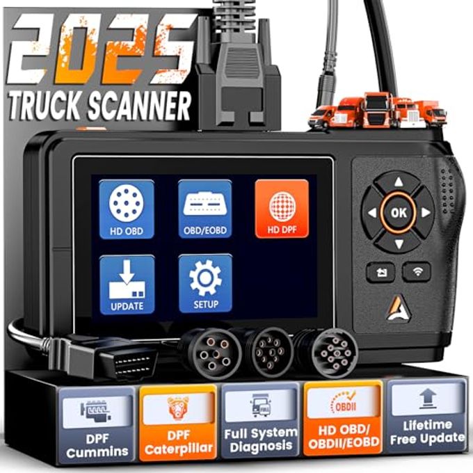 Ancel HD430 Heavy Duty Truck Scanner, DPF Reset & Forced Regeneration for Cummins & Caterpillar Engine, Full System HDOBD Diesel Scanner OBD2 Diagnostic Scan Tool Code Reader for Diesel Trucks & Cars - Image 4