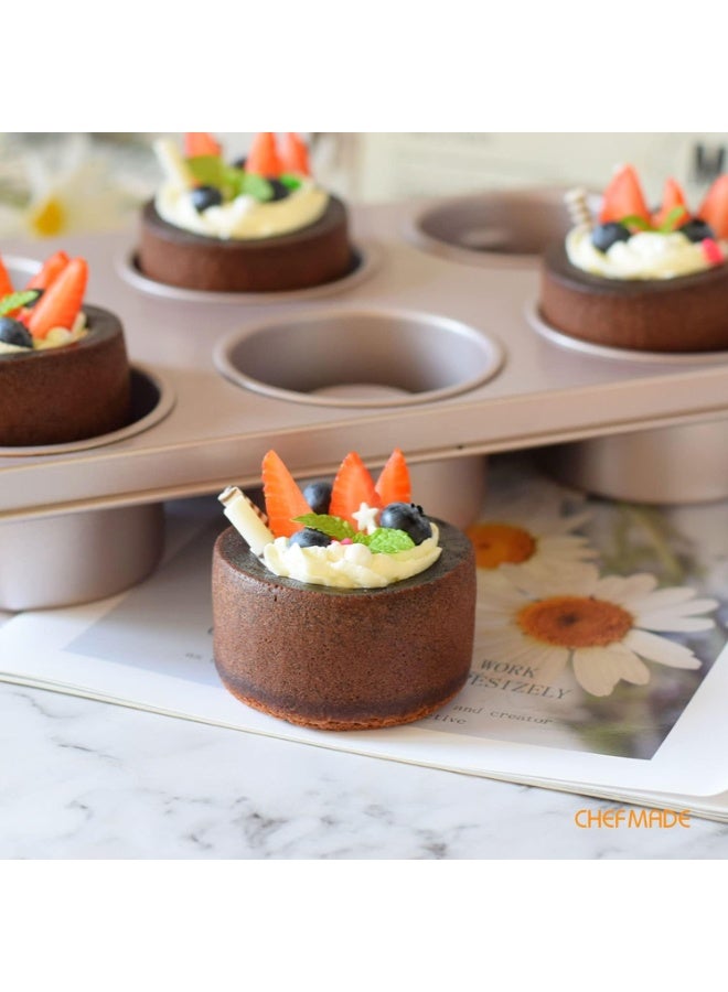 شيف ميد قالب مافن 6 أكواب غير لاصق صينية كب كيك متينة بتوزيع حرارة متوازن وسطح سهل التنظيف لتحضير المافن والكب كيك باحترافية موديل WK9051 - Image 3