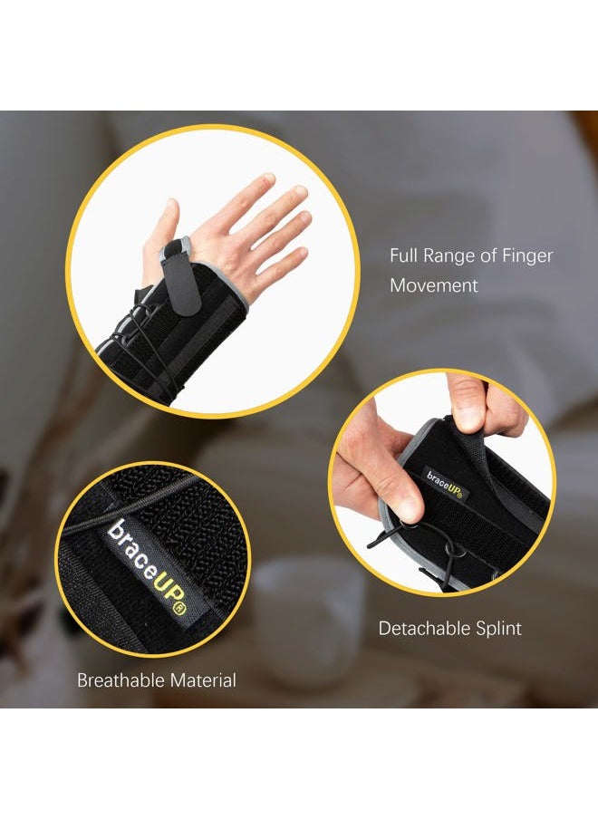 BraceUP - Quick Wrap Wrist Brace for Carpal Tunnel, Tendonitis, and Arthritis – Hand and Wrist Support Splint (Left Hand) - Image 1